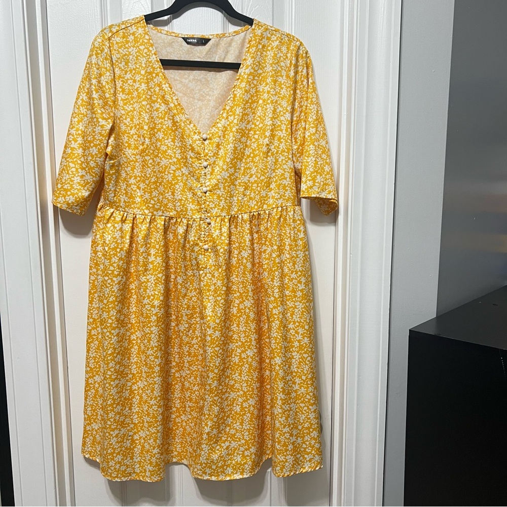 Hekka Yellow Floral Women's Dress